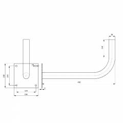 Metallist seinakinnitusklamber Ø38mm L450