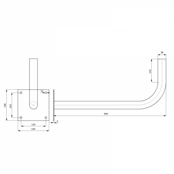 Metallist seinakinnitusklamber Ø38mm L600