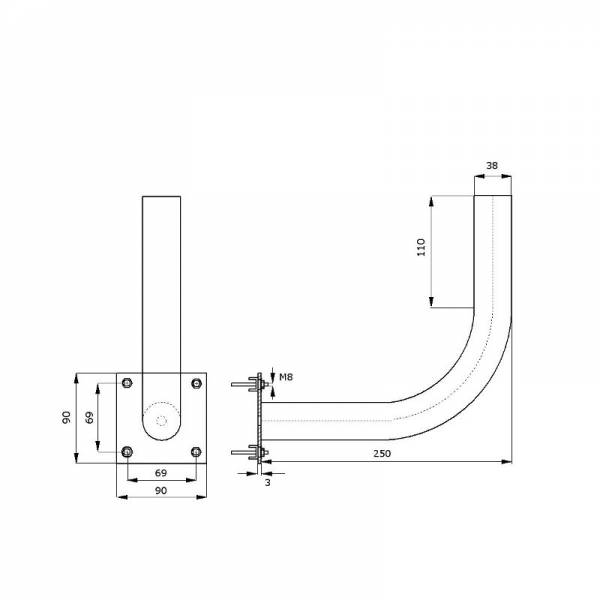 Metallist Toru Kinnitusklamber Ø38mm L250