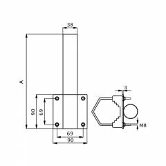 Metallist Toru Kinnitusklamber Ø38mm L600 Vertikaalne