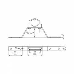Metallist kinnitusklamber mastile 15 cm, 2-pakk