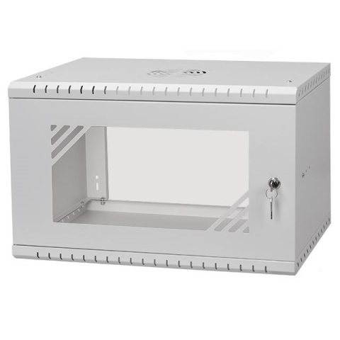 Riiulikapp 19" 6U, 350mm, Klaasuks, Hall