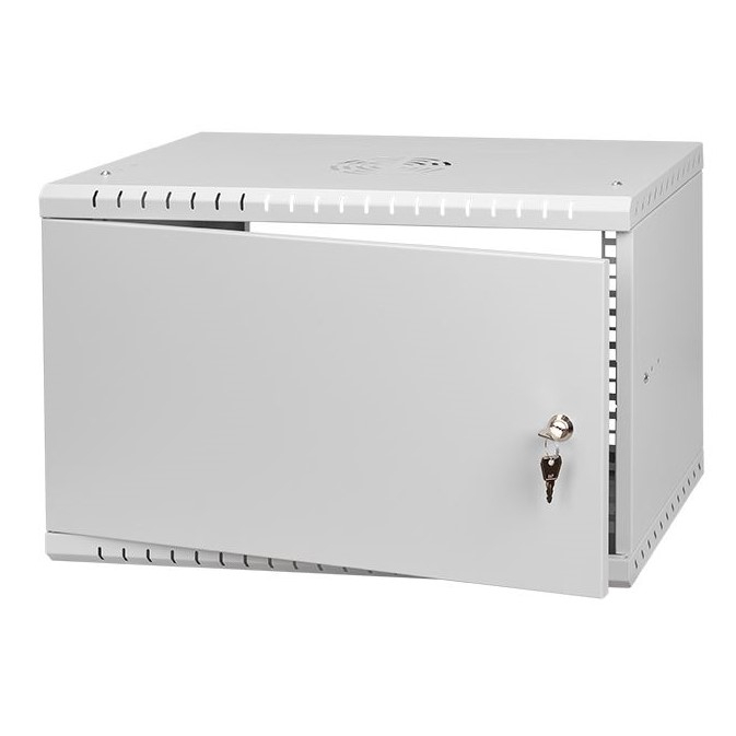 Riiulikapp 19" 6U, 350mm, Metallist uks, Hall