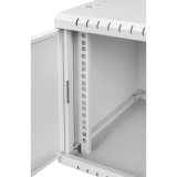 Riiulikapp 19" 6U, 350mm, Metallist uks, Hall
