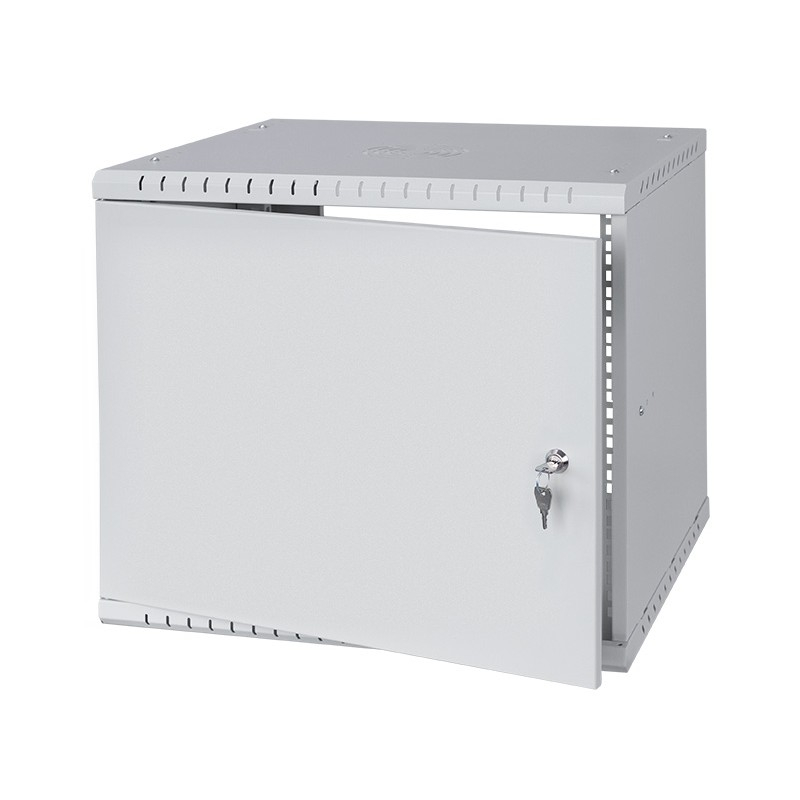 Riiulikapp 19" 9U, 450mm, Metallist uks, Hall