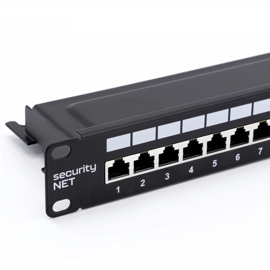 Patch paneel Cat6 UTP 24-Port RJ-45 19" 1U riiuliga