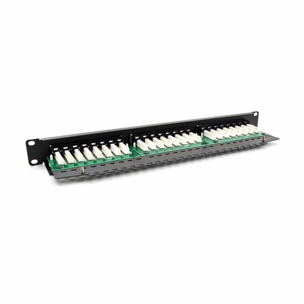 Patch paneel Cat6 UTP 24-Port RJ-45 19" 1U riiuliga