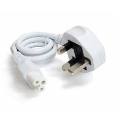 Power Cord C5 UK Plug White 65cm