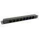 SHUCKO PDU 19" 1U 8-port (EU) diood PVC paneel EU pistik