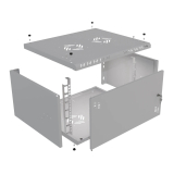 Riiulikapp 19" 6U, 450mm, Metallist uks, Hall