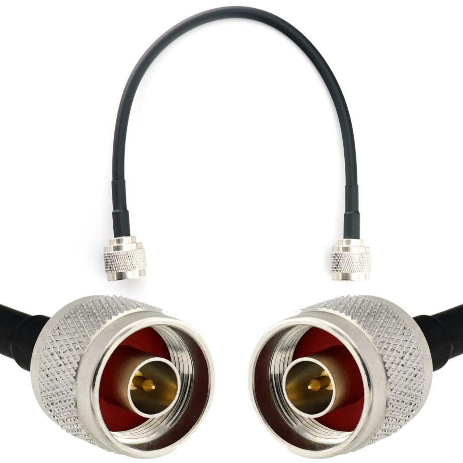 N Male / N Male 30cm koaksiaalkaabel — HF240 (vastab LMR240)