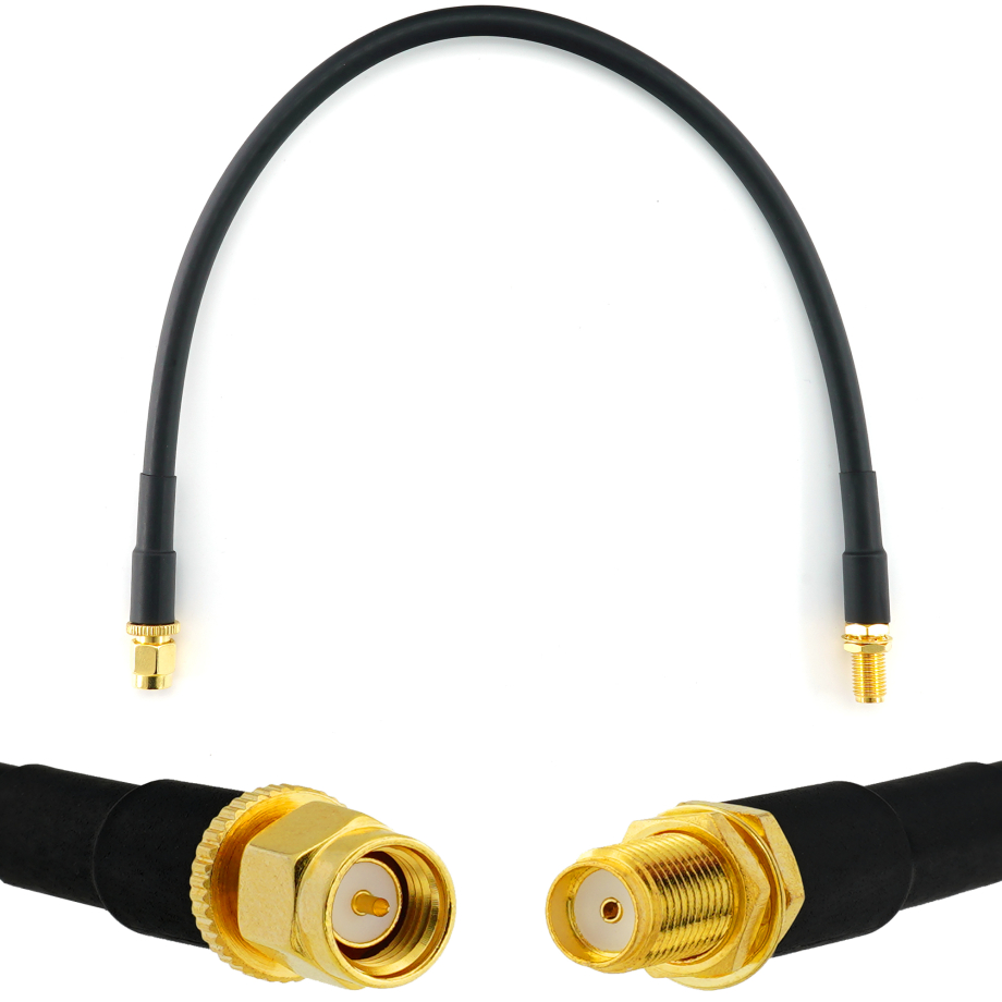 SMA Male / SMA Female 30cm koaksiaalkaabel — HF240 (vastab LMR240)