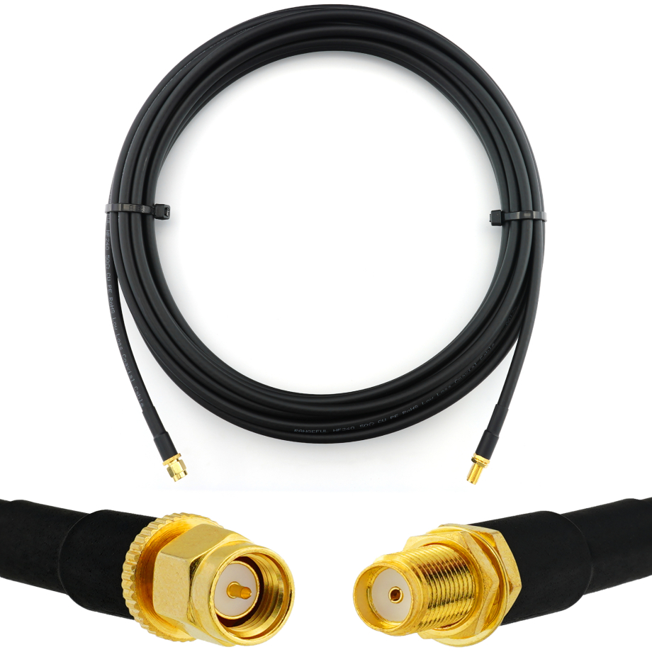 SMA Male / SMA Female 10m koaksiaalkaabel — HF240 (vastab LMR240)