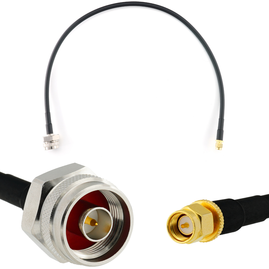SMA Male / N Male Hex 50cm koaksiaalkaabel — HF240 (vastab LMR240)