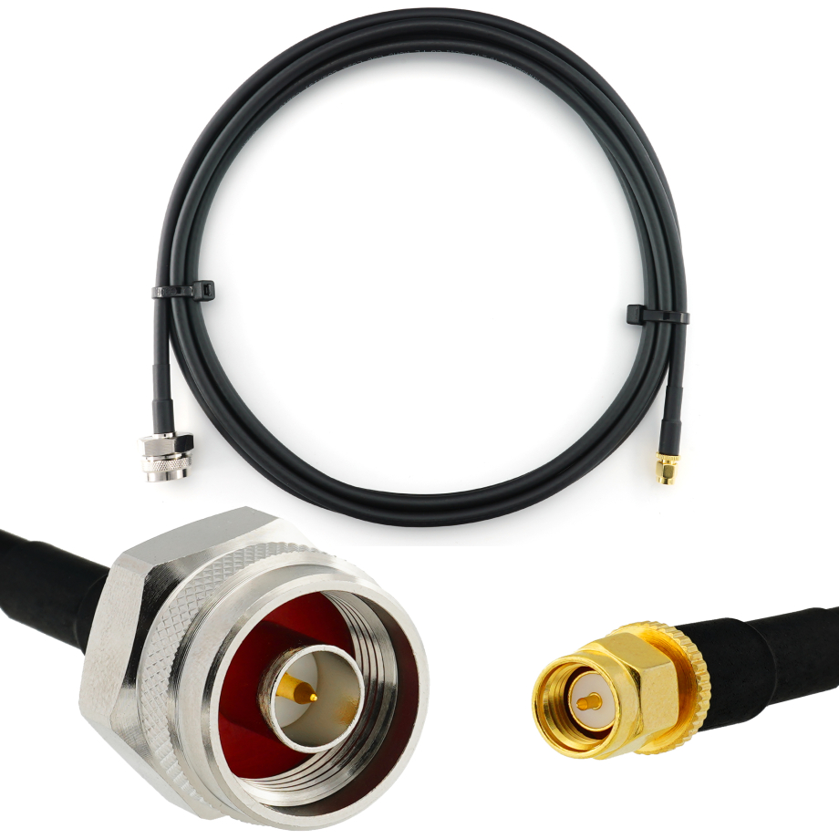 SMA Male / N Male Hex 2m koaksiaalkaabel — HF240 (vastab LMR240)