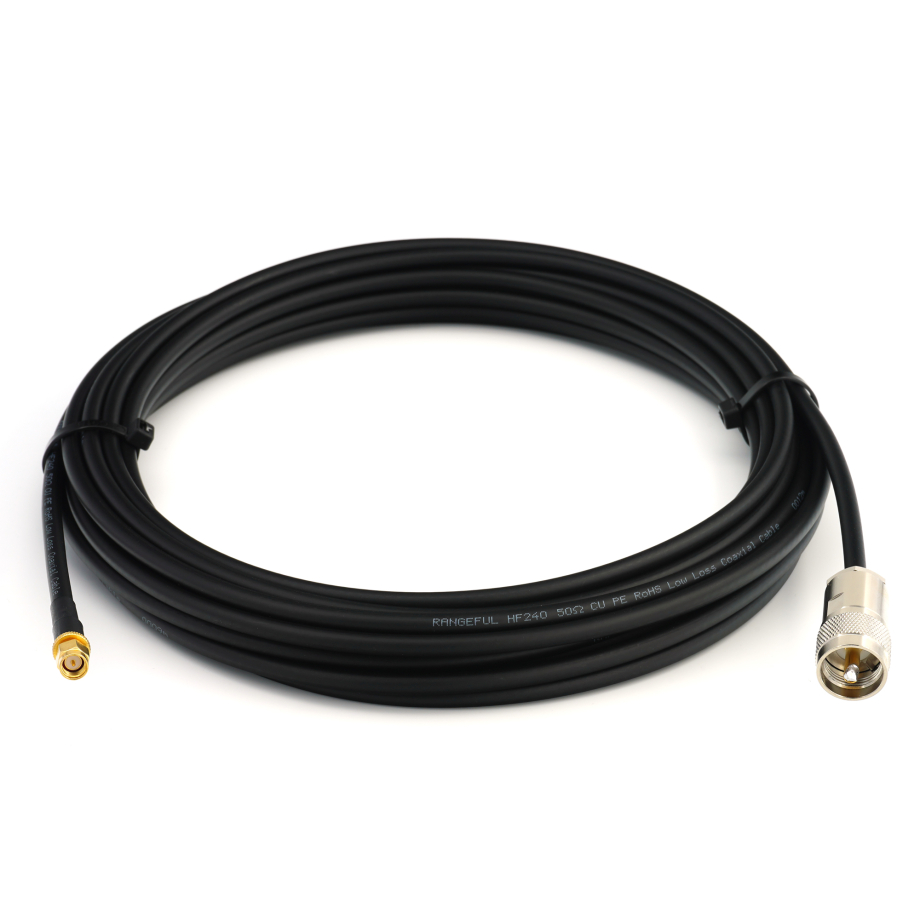 SMA Male / PL259 20m UHF CB raadio paindlik koaksiaalkaabel — HF240 (vastab LMR240)