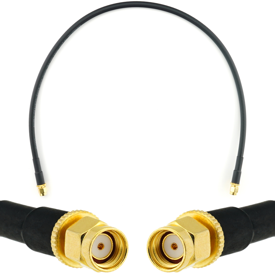 RP-SMA Male / RP-SMA Male 50cm koaksiaalkaabel — HF240 (vastab LMR240)