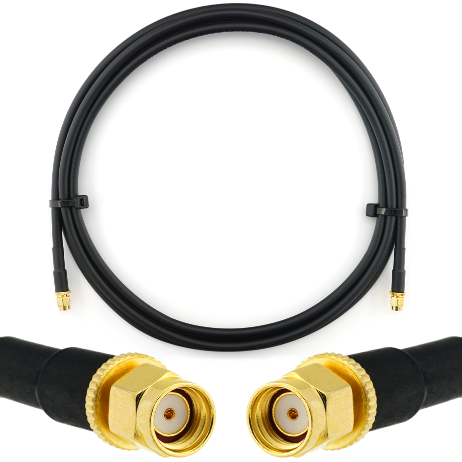 RP-SMA Male / RP-SMA Male 2m koaksiaalkaabel — HF240 (vastab LMR240)