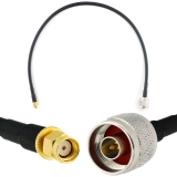 RP-SMA Male / N Male 50cm koaksiaalkaabel — HF240 (vastab LMR240)