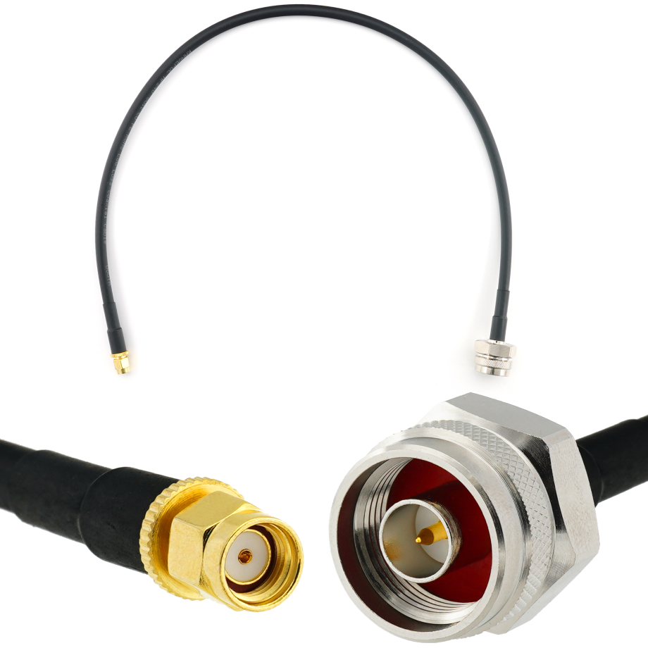 RP-SMA Male / N Male Hex 50cm koaksiaalkaabel — HF240 (vastab LMR240)