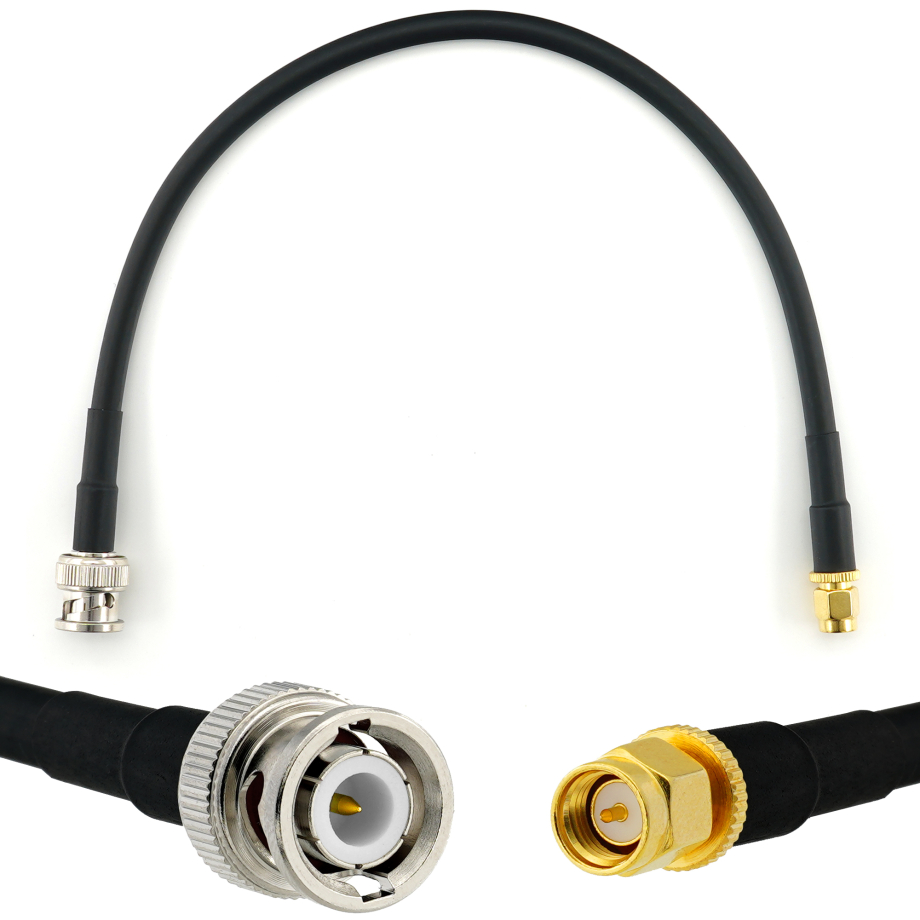 BNC Male / SMA Male 30cm koaksiaalkaabel — HF240 (vastab LMR240)