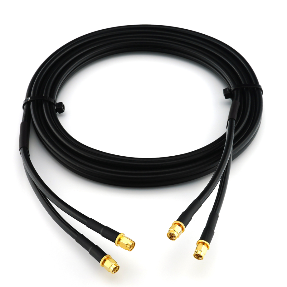 SMA Male / SMA Male 5m Twin koaksiaalkaabel — HF240 (vastab LMR240)