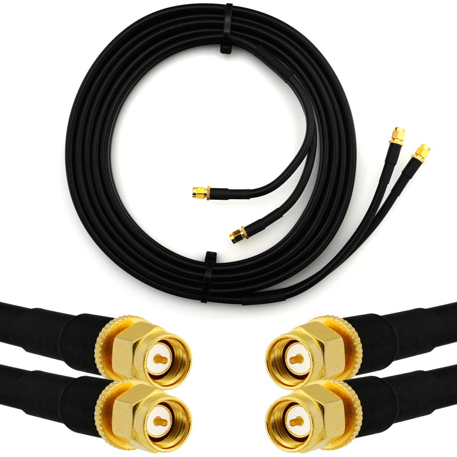 SMA Male / SMA Male 7m Twin koaksiaalkaabel — HF240 (vastab LMR240)