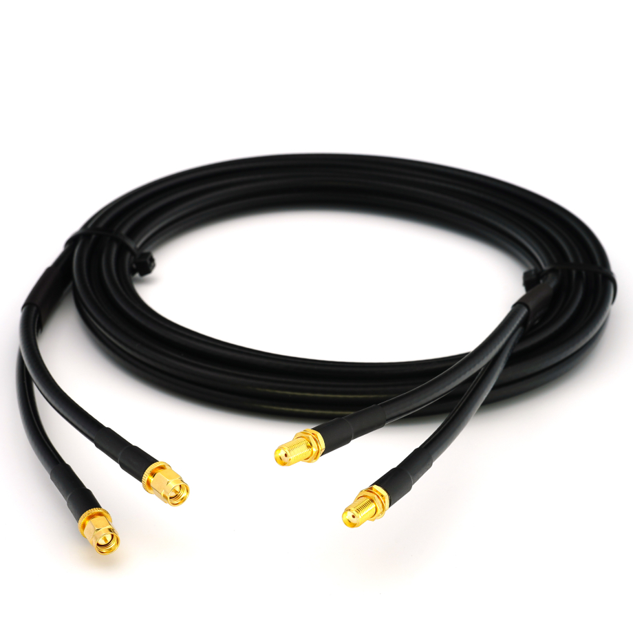 SMA Male / SMA Female 12m Twin koaksiaalkaabel — HF240 (vastab LMR240)