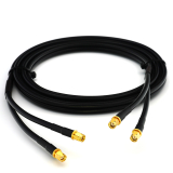 RP-SMA Male / RP-SMA Male 2m Twin koaksiaalkaabel — HF240 (vastab LMR240)
