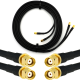 RP-SMA Male / RP-SMA Male 12m Twin koaksiaalkaabel — HF240 (vastab LMR240)