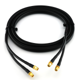 RP-SMA Male / RP-SMA Male 12m Twin koaksiaalkaabel — HF240 (vastab LMR240)