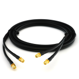 RP-SMA Male / RP-SMA Male 15m Twin koaksiaalkaabel — HF240 (vastab LMR240)