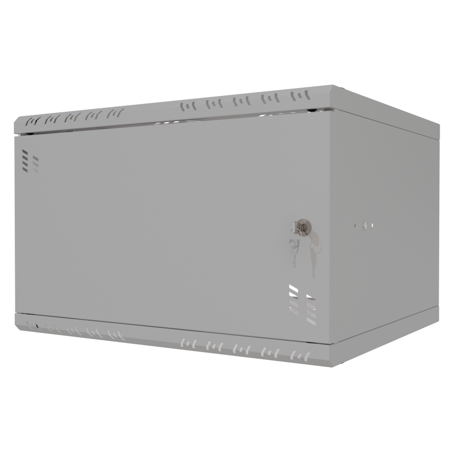 Riiulikapp 19" 6U, 450mm, Klaasuks, Hall