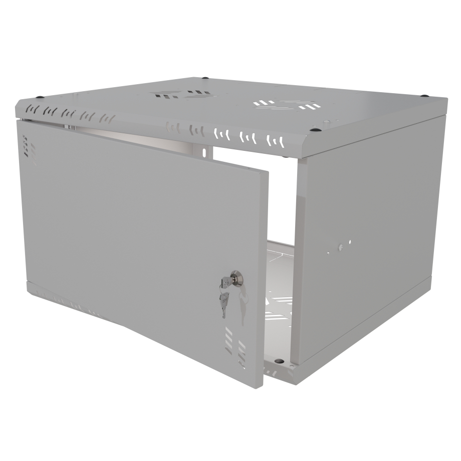 Riiulikapp 19" 6U, 450mm, Klaasuks, Hall