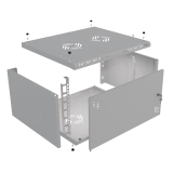 Riiulikapp 19" 6U, 450mm, Klaasuks, Hall