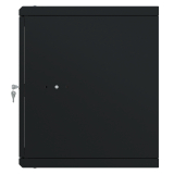 Riiulikapp 19" 9U, 450mm, Klaasuks, Must