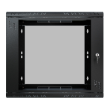 Riiulikapp 19" 9U, 600mm, Klaasuks, Must