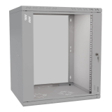 Riiulikapp 19" 12U, 600mm, Klaasuks, Hall