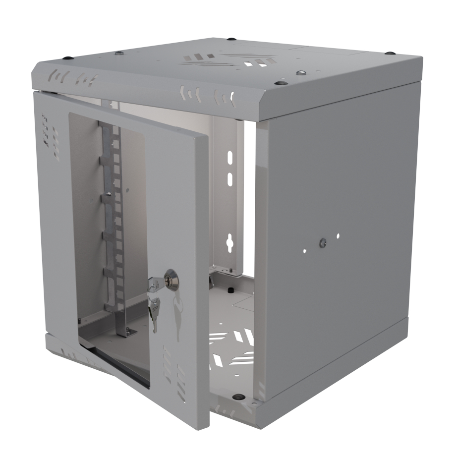 Riiulikapp 10" 6U, 300mm, Klaasuks, Hall