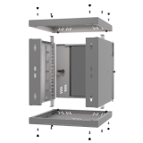 Riiulikapp 10" 6U, 300mm, Klaasuks, Hall