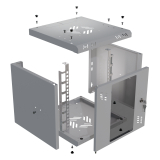 Riiulikapp 10" 6U, 300mm, Klaasuks, Hall