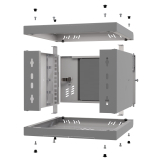 Riiulikapp 10" 4U, 300mm, Klaasuks, Hall