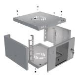 Riiulikapp 10" 4U, 300mm, Klaasuks, Hall
