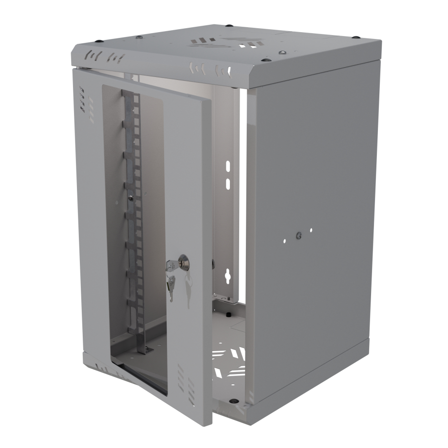 Riiulikapp 10" 6U, 300mm, Klaasuks, Hall