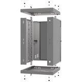 Riiulikapp 10" 6U, 300mm, Klaasuks, Hall