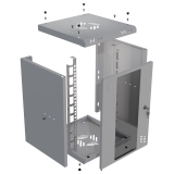 Riiulikapp 10" 6U, 300mm, Klaasuks, Hall
