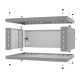 Riiulikapp 19" 4U, 350mm, Metallist uks, Hall