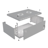 Riiulikapp 19" 4U, 350mm, Metallist uks, Hall