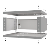 Räkkkapp 19" 4U, 450mm, Metallist uks, Hall