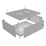 Räkkkapp 19" 4U, 450mm, Metallist uks, Hall